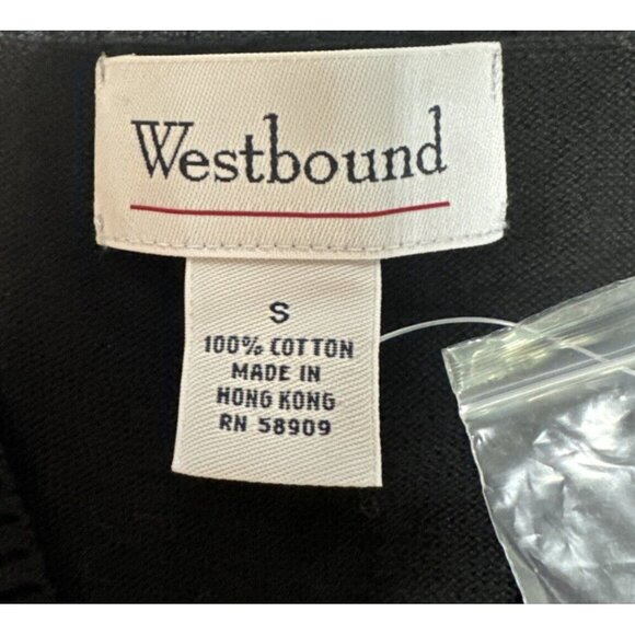 Westbound Sweater Cardigan Womens Small Black Red Geometric Knit‎ Retro Y2K NEW - Picture 3 of 7